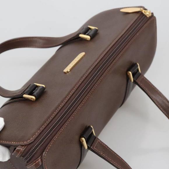 BURBERRY Hand Bag Leather Brown Gold Auth yk16155 - Picture 6 of 16